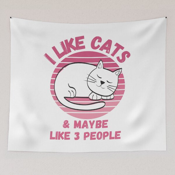 Item preview, I Like Cats and Maybe 3 People Funny Cat Lover Design designed and sold by Nathalie Aynié.