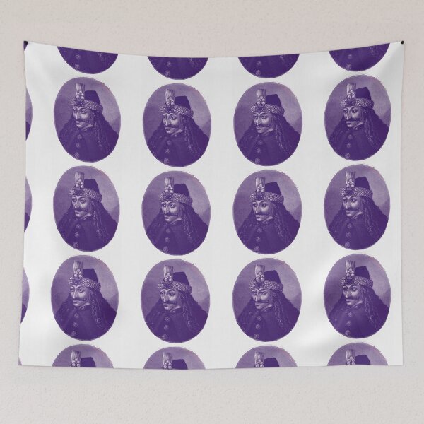 Item preview,  Vlad the Impaler - portrait black and white / blue designed and sold by Mad-Boy.