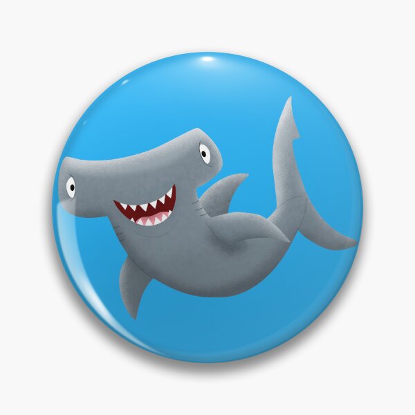Item preview, Funny cute hammerhead shark cartoon illustration designed and sold by FrogFactory.