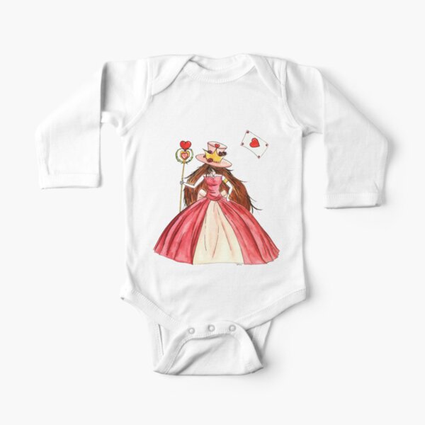 Queen of Hearts Long Sleeve Baby One-Piece