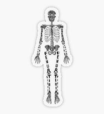 Typographical Skeleton Transparent Sticker