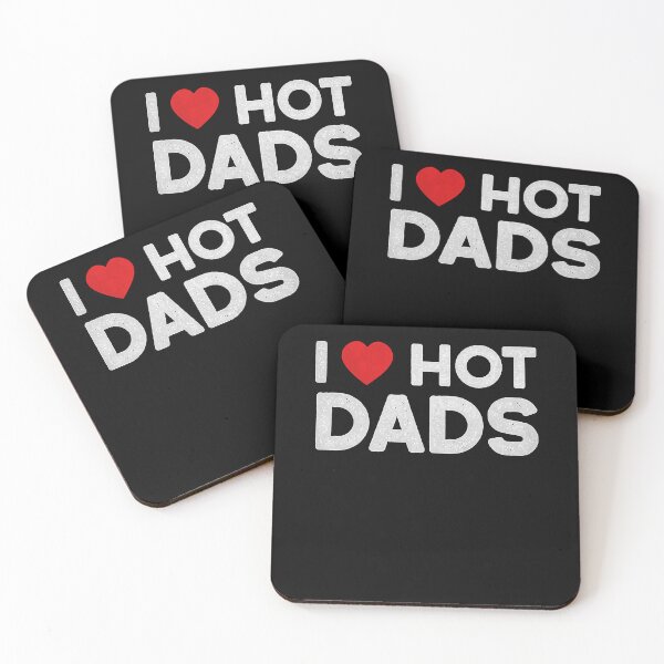Item preview, I Love Hot Dads Vintage Funny Red Heart Love Dad Pullover Hoodie designed and sold by limonhati.