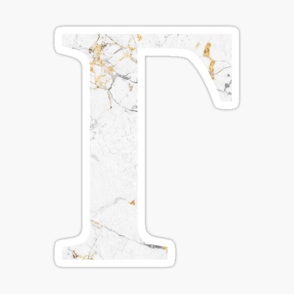G - Gamma White Marble Gold Foil Sticker