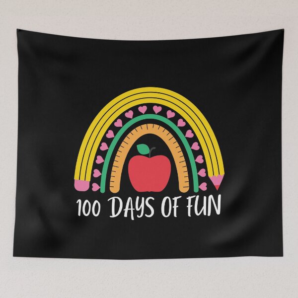 Item preview, 100 days of fun (white text)- teacher - kindergarten, preschool, elementary, middle school designed and sold by CaitU.