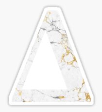 Delta Gold Foil White Marble Sticker