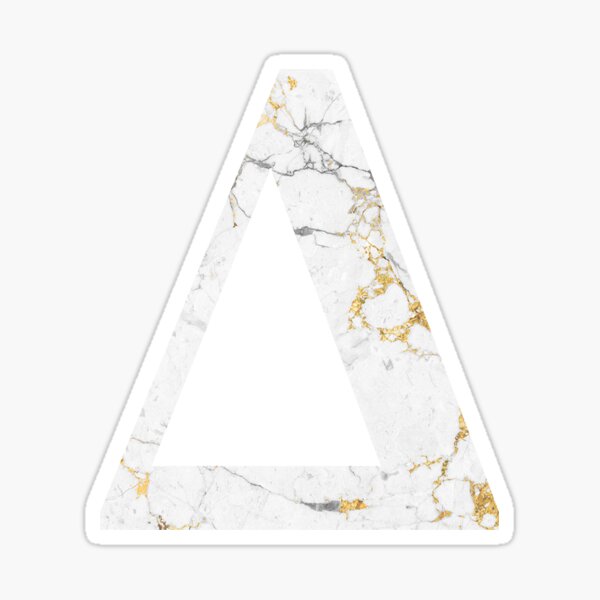 Delta Gold Foil White Marble Sticker