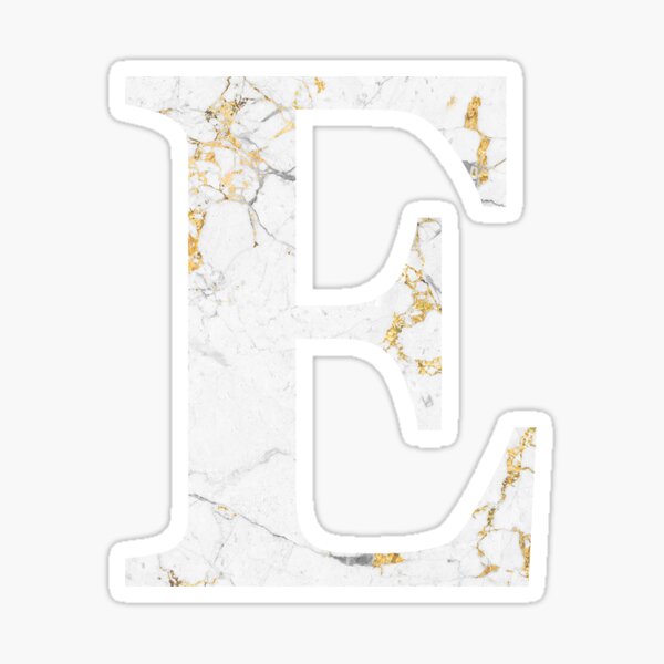 Epsilon - Gold Foiled White Marble Sticker