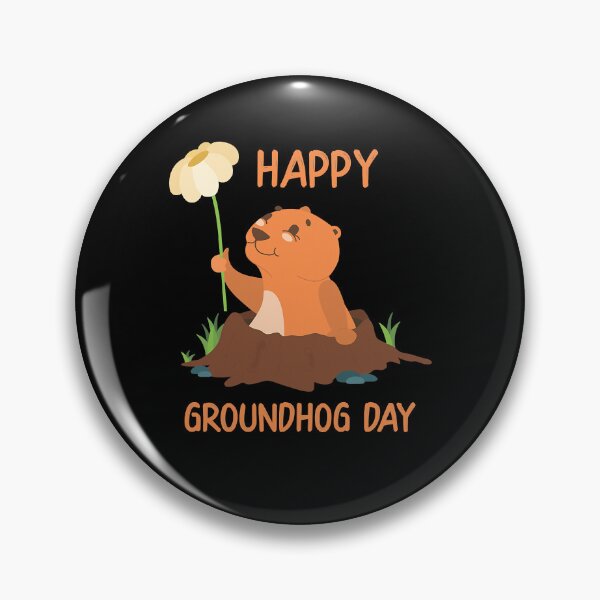 Item preview, Happy Groundhog Day - Funny Woodchuck With Flower  designed and sold by SamirBeydoun.