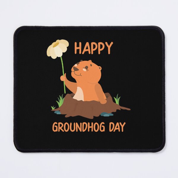 Item preview, Happy Groundhog Day - Funny Woodchuck With Flower designed and sold by SamirBeydoun.