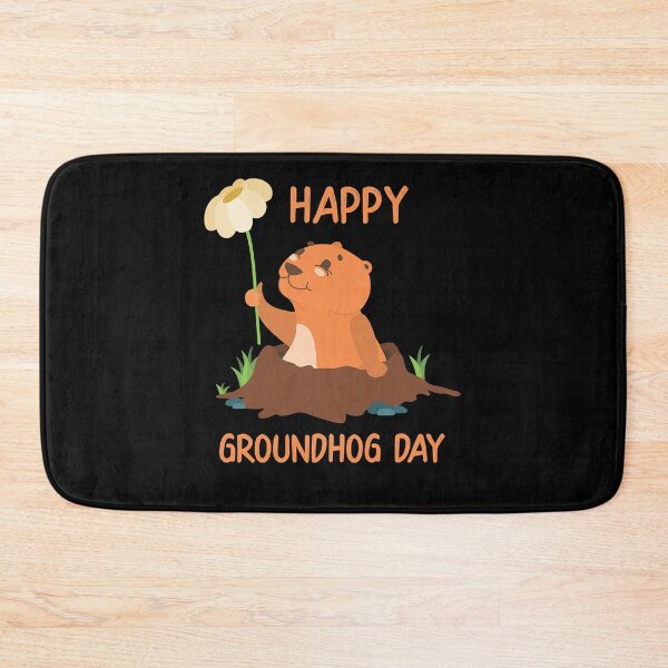 Item preview, Happy Groundhog Day - Funny Woodchuck With Flower  designed and sold by SamirBeydoun.