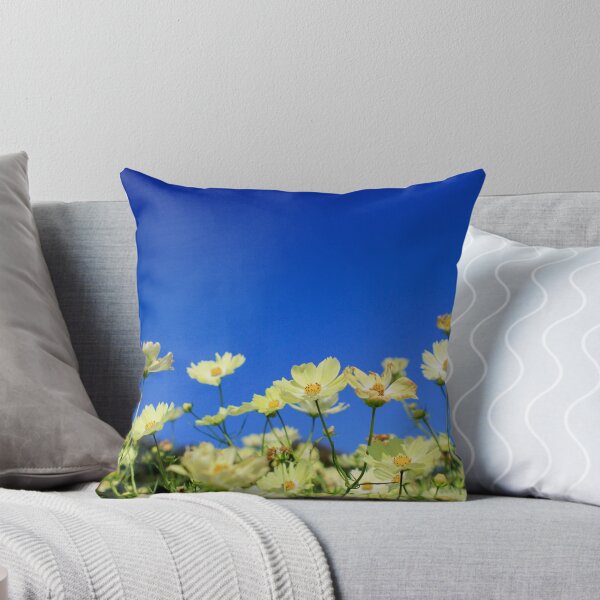Item preview, Lovely Yellow Cosmos Clear Blue Sky Flower Field designed and sold by Beverly Claire Kaiya.