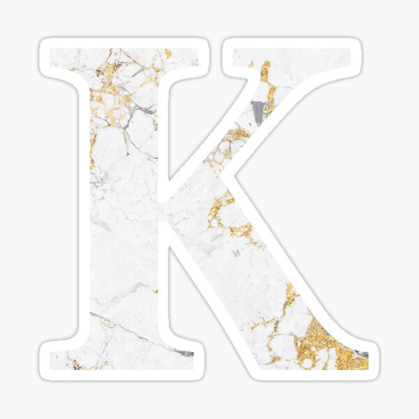 Kappa - Gold Foiled White Marble Sticker
