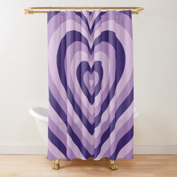 Latte Love Coffee Purple Heart Shower Curtain