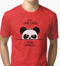 Unicorn Ninja Panda Tri-blend T-Shirt