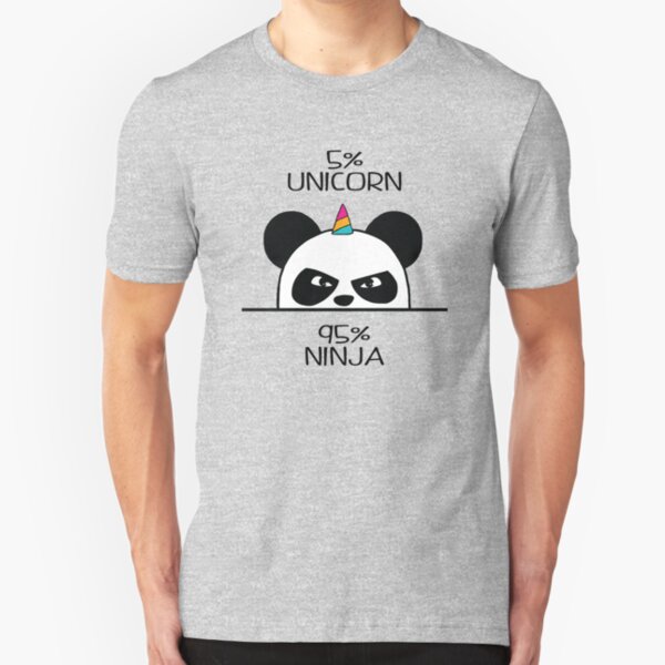 Unicorn Ninja Panda Slim Fit T-Shirt