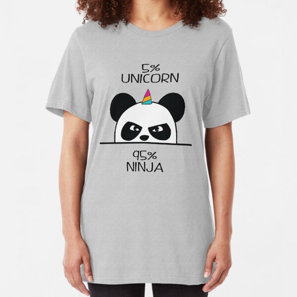 Unicorn Ninja Panda Slim Fit T-Shirt