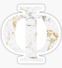 Phi - Gold Foil White Marble Sticker