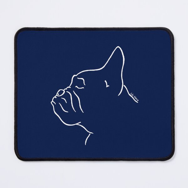 Item preview, French bulldog silhouette outline white designed and sold by LivHana.