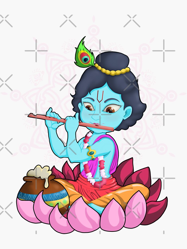 "Lord Krishna" Sticker for Sale by AnnsihKumar Redbubble