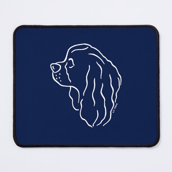 Item preview, Cavalier King Charles Spaniel silhouette outline white designed and sold by LivHana.