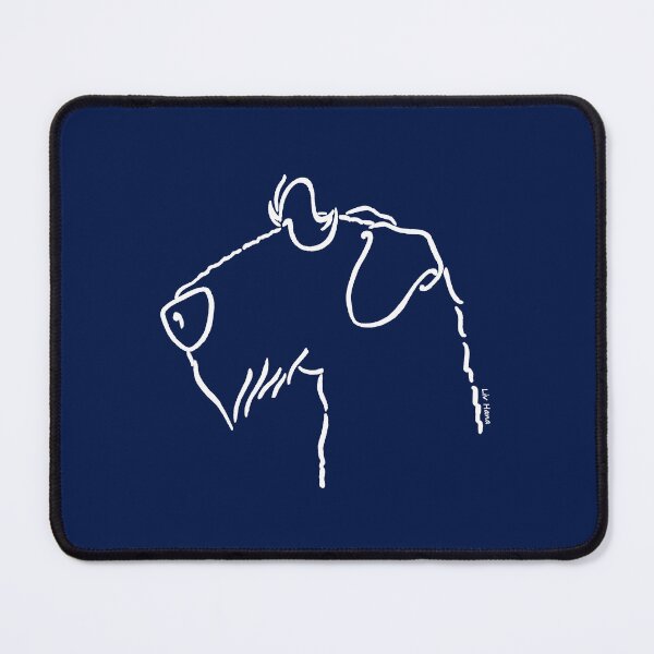 Item preview, Airedale terrier silhouette outline white designed and sold by LivHana.