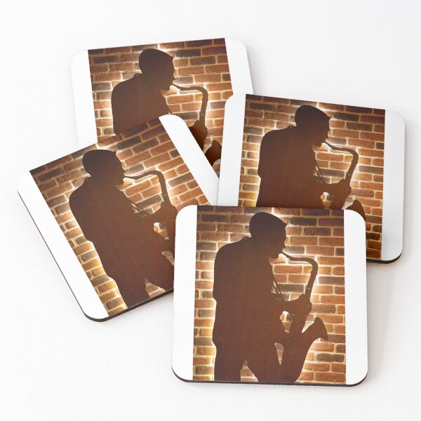 Item preview, Silhouette of male jazz in the dark designed and sold by sonyc.