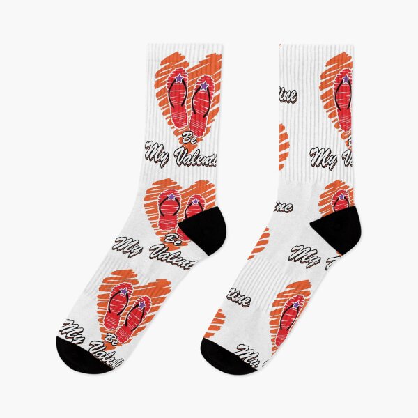 Item preview, Be My Valentine, Flip Flops Couple i love Orange Color designed and sold by MisPuHoney.