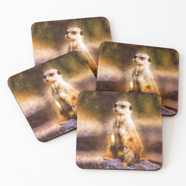 Item preview, Meerkat Standing On A Rock Digital Painting designed and sold by NeavesPhoto.