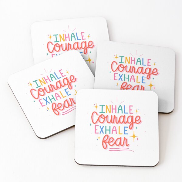 Item preview, Inhale Courage Exhale Fear Letter Art Quote Design  designed and sold by happyzo.
