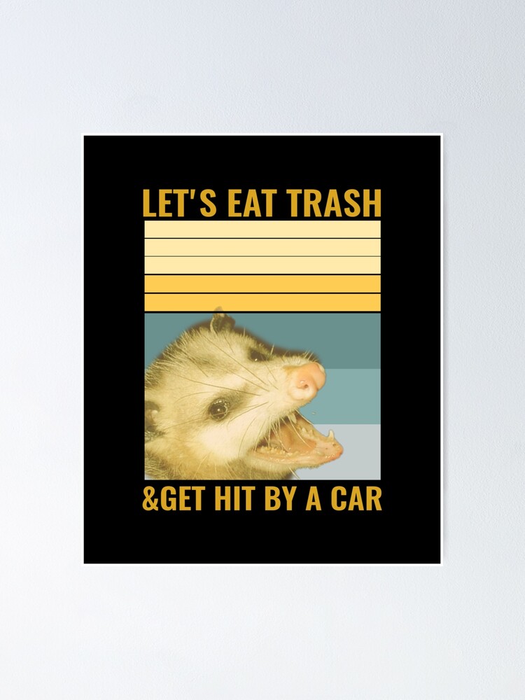 Lets Eat Trash And Get Hit By A Car Opossum Vintage Poster By Ripoubsb Redbubble 4096