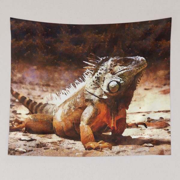Item preview, Iguana Posing On Rock Holding Head Up Digital Painting designed and sold by NeavesPhoto.