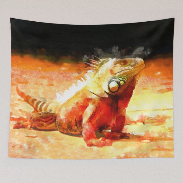 Item preview, Iguana Posing On Rock Holding Head Up Digital Painting designed and sold by NeavesPhoto.