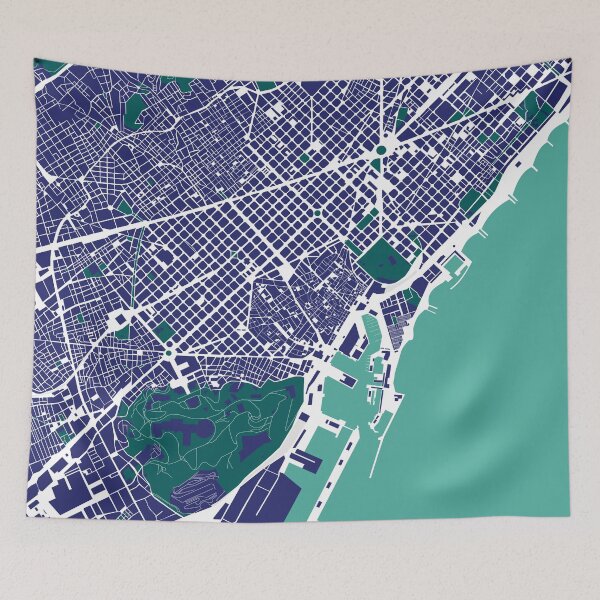 Item preview, Barcelona map illustration designed and sold by akstinaite.