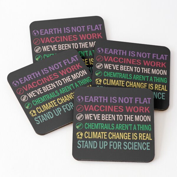 Item preview, Earth is not flat! Vaccines work! We've been to the moon! Chemtrails aren't a thing! Climate change is real! Stand up for science designed and sold by BahaaIB.