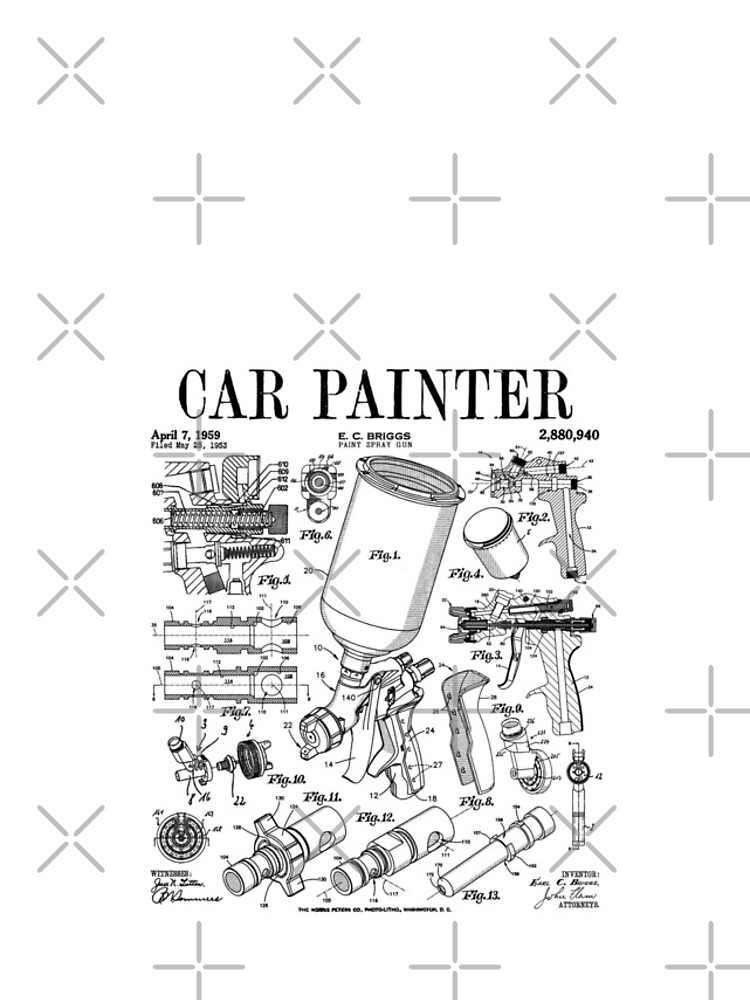 Car Automotive Painter Paint Spray Gun Vintage Patent Print Sticker for  Sale by GrandeDuc