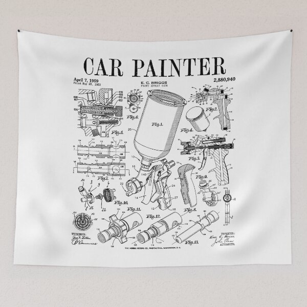 Item preview, Car Automotive Painter Paint Spray Gun Vintage Patent Print designed and sold by GrandeDuc.