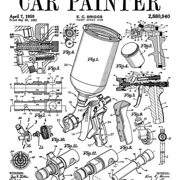 Car Automotive Painter Paint Spray Gun Vintage Patent Print Coffee Mug for  Sale by GrandeDuc