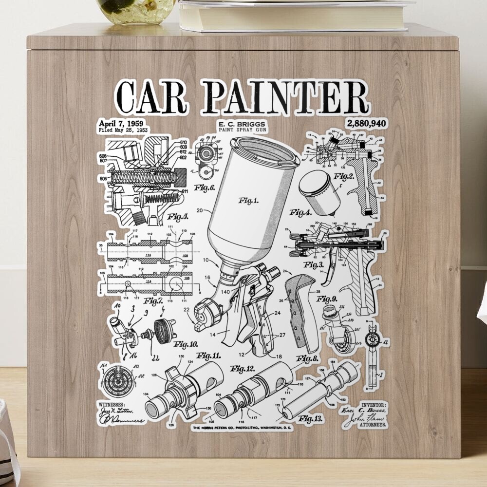 Car Automotive Painter Paint Spray Gun Vintage Patent Print | Canvas Print