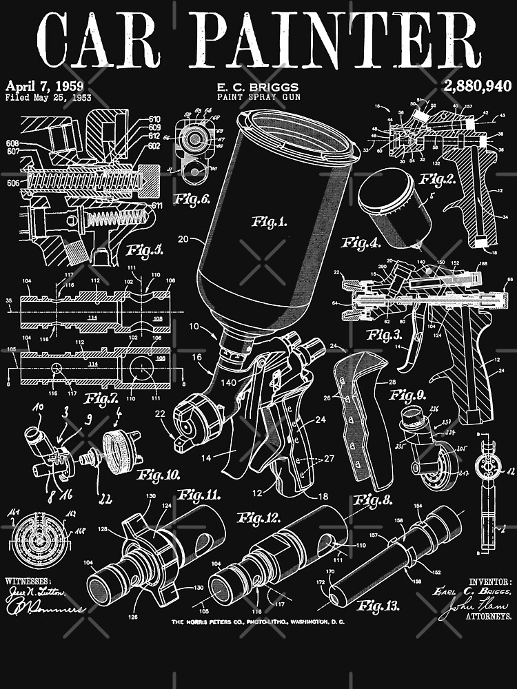 Car Automotive Painter Paint Spray Gun Vintage Patent Print | Poster