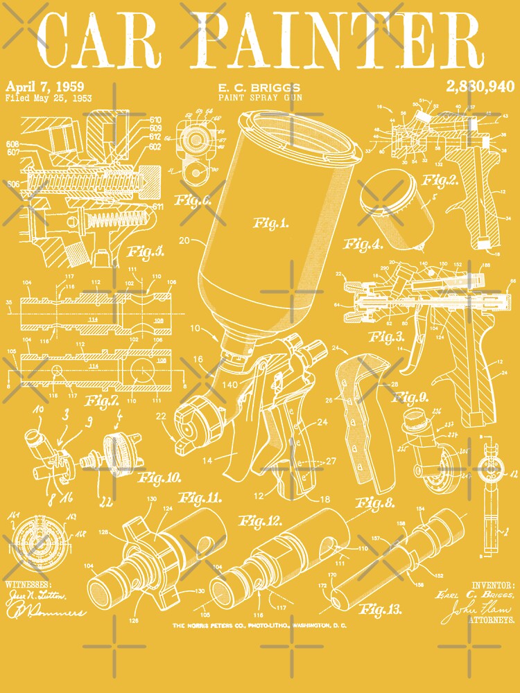 Car Automotive Painter Paint Spray Gun Vintage Patent Print Coffee Mug for  Sale by GrandeDuc