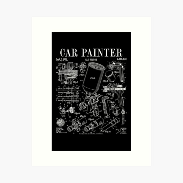 Car Automotive Painter Paint Spray Gun Vintage Patent Print | Canvas Print