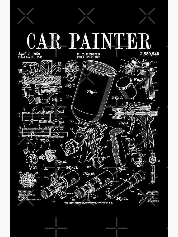 Car Automotive Painter Paint Spray Gun Vintage Patent Print | Poster