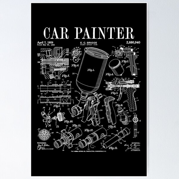 Car Automotive Painter Paint Spray Gun Vintage Patent Print | Poster