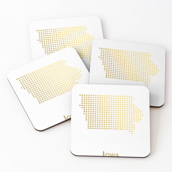 Item preview, Iowa gold dotted map designed and sold by captaingursel.