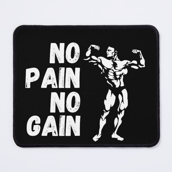 Item preview, Monochrome "No Pain No Gain" Gym Design designed and sold by ChristinaLittle.