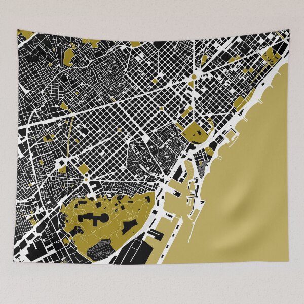 Item preview, Barcelona map illustration designed and sold by akstinaite.