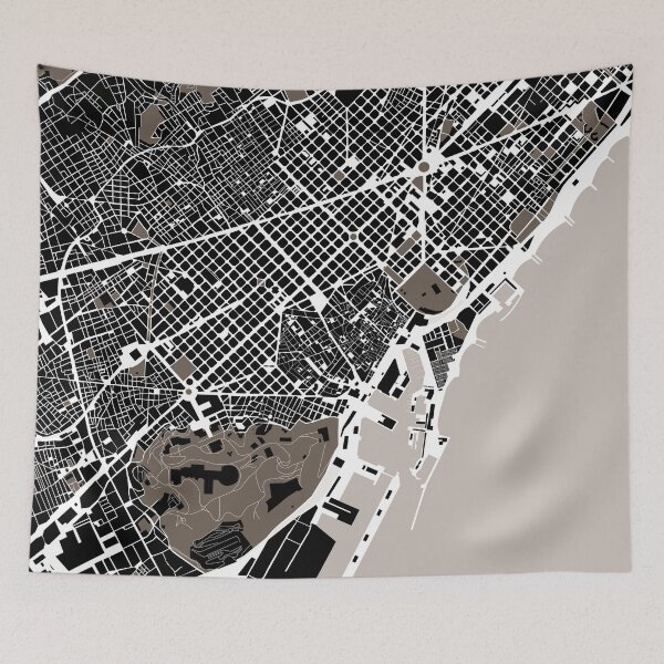 Item preview, Barcelona map illustration designed and sold by akstinaite.