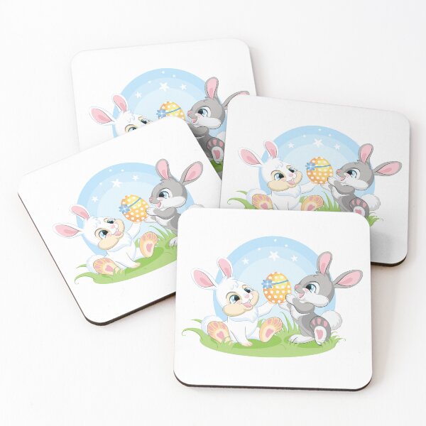Item preview, Cute cartoon two easter rabbits designed and sold by Alinart16.