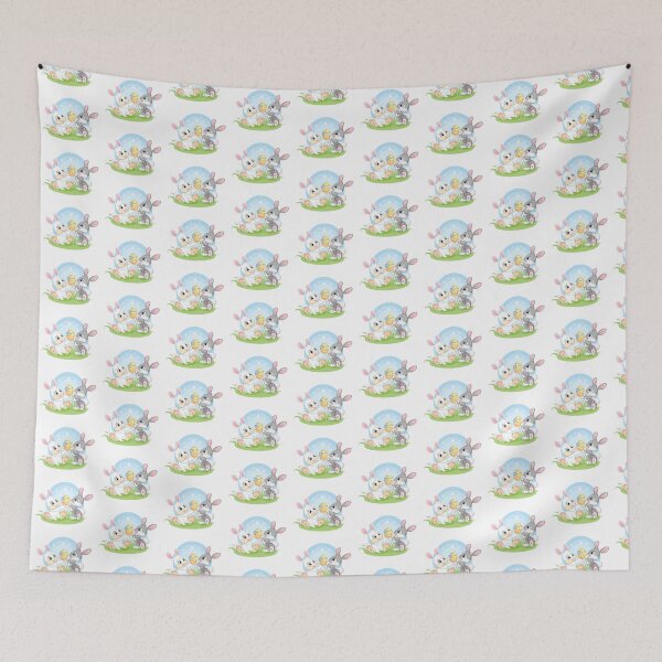 Item preview, Cute cartoon two easter rabbits designed and sold by Alinart16.