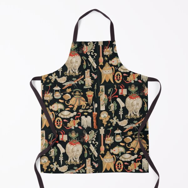 Item preview, Boho oriental pattern in black, gold, red and green colors, Chinese pattern from L'ornement Polychrome (1888) by Albert Racinet designed and sold by KaterinaLog.